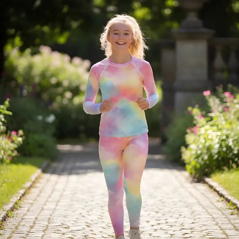 Barn i Jompis träningströja och tights